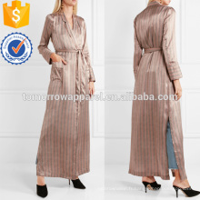 Robe rayée en satin de soie Fabrication de vêtements en gros pour femmes (TA3008C)